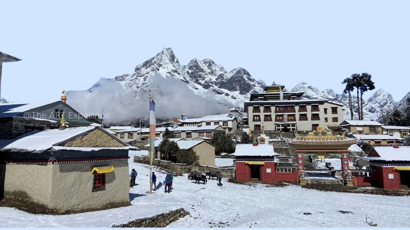 Trekking above Namche with views of Everest and Ama Dablam