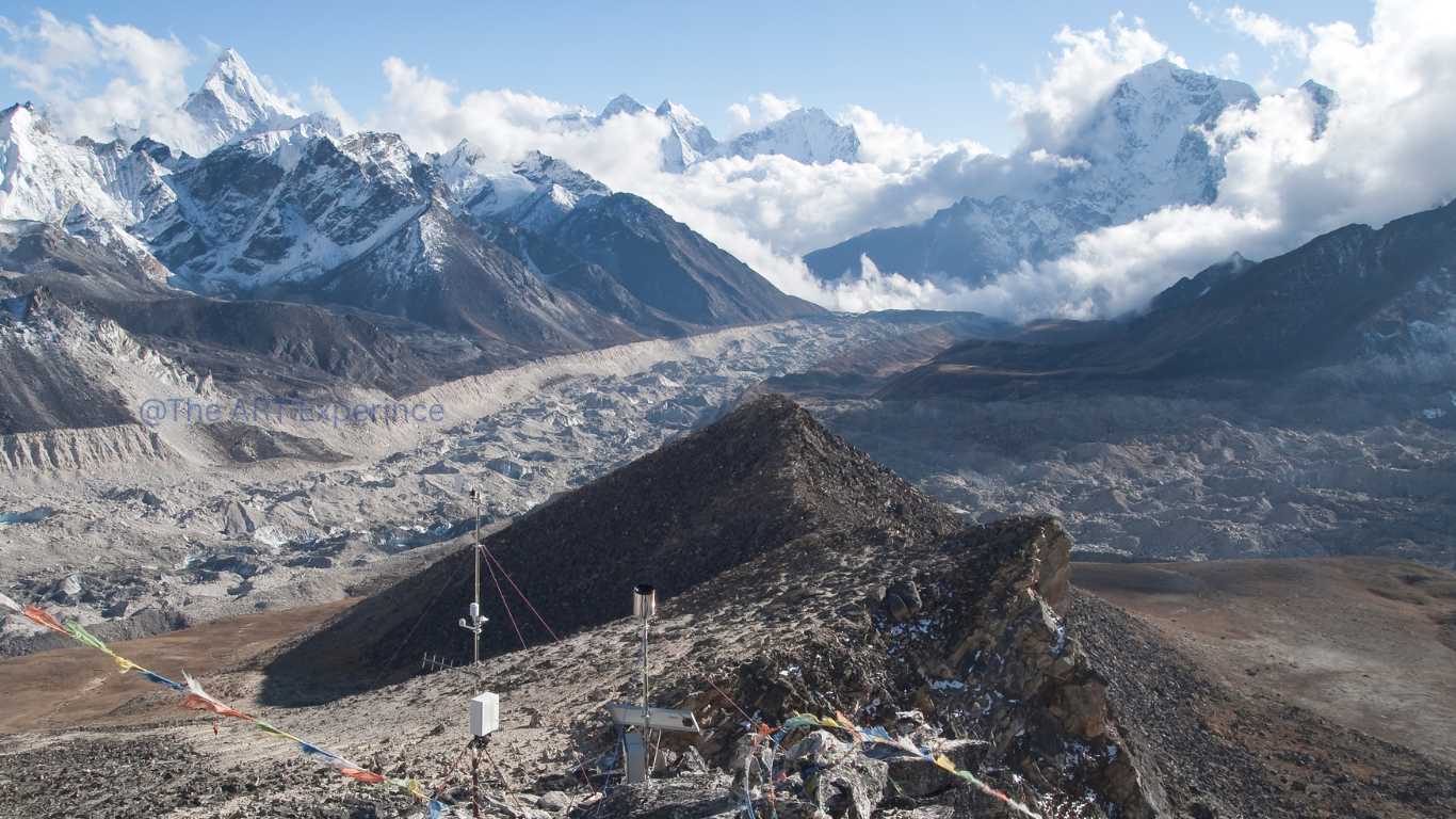 Trekking above Namche with views of Everest and Ama Dablam